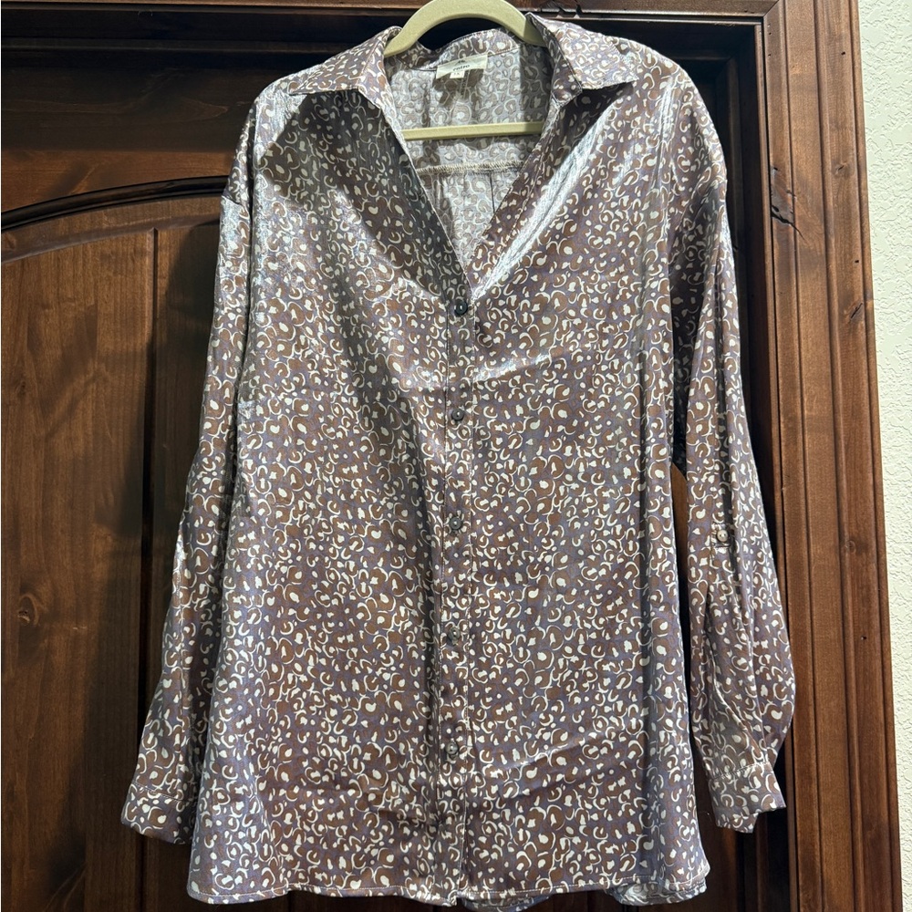 Entro Shimmer Cheetah Print Top